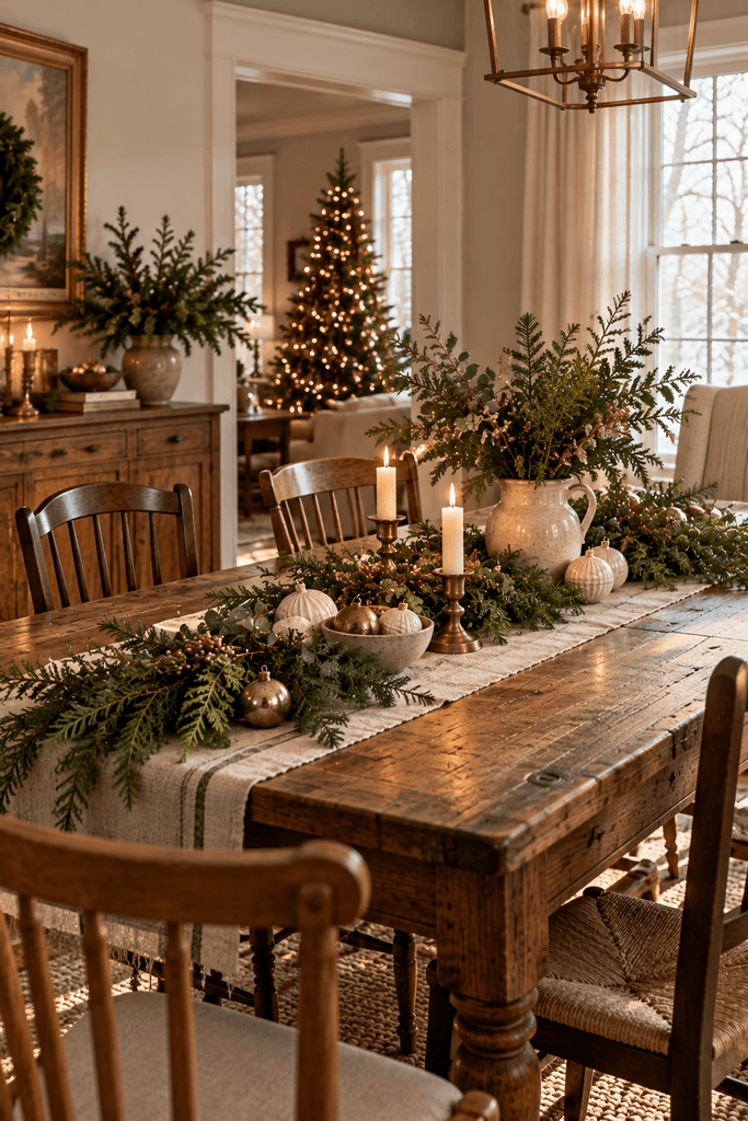 Christmas dining table with generous open space