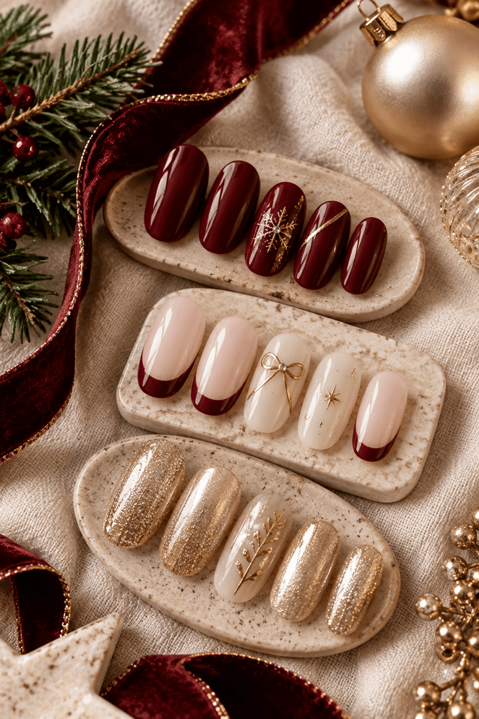 elegant Christmas nail design